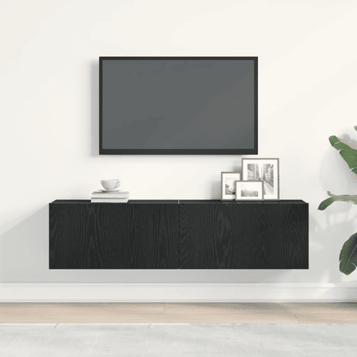 Móvel de TV - Modulo de TV - Armário de TV 120x30x30,5cm derivados de madeira carvalho preto