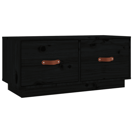 Móvel de TV - Modulo de TV - Armário de TV 80x34x35 cm madeira de pinho maciça preto