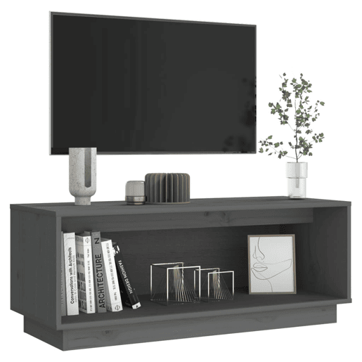 Móvel de TV - Modulo de TV - Armário de TV 90x35x35 cm madeira de pinho maciça cinza