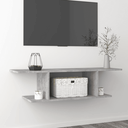 Móvel de TV - Modulo de TV - Armário de TV para parede 103x30x26,5 cm cinzento cimento