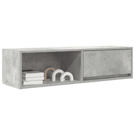 Móvel de TV - Modulo de TV - Armário de TV 100x31x25,5 cm derivados de madeira cinza cimento