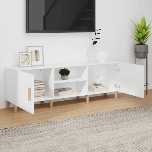 Móvel para TV - Móvel de TV - Armário de TV 150x30x50 cm madeira processada branco