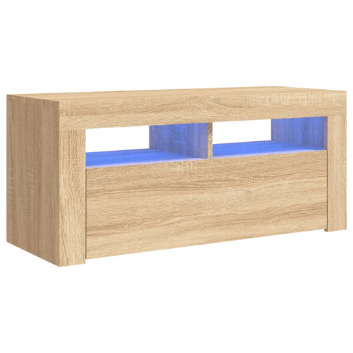 Móvel de TV - Modulo de TV - Armário de TV com luzes LED 90x35x40 cm carvalho sonoma