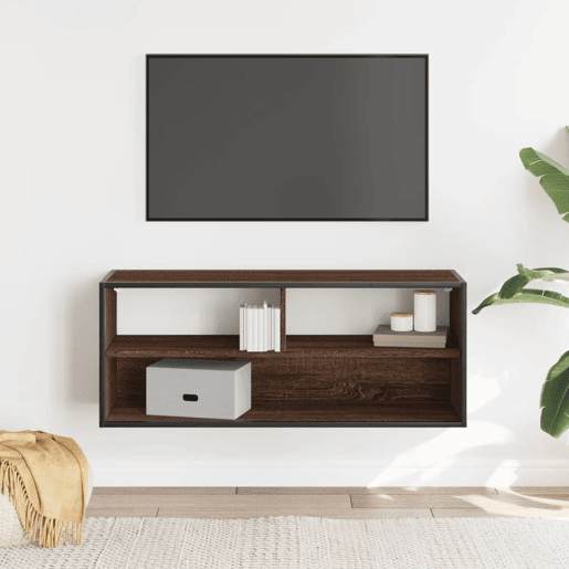 Móvel pTV - Armário TV 100x31x39,5cm deriv. madeirametal carvalho castanho