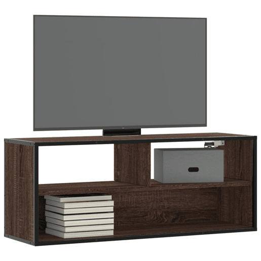 Móvel pTV - Armário TV 100x31x39,5cm deriv. madeirametal carvalho castanho