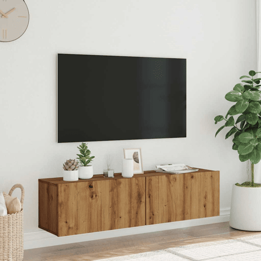 Móvel para TV - Móvel de TV - Armário de TV de parede derivados de madeira carvalho artisiano