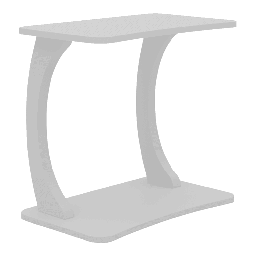 Mesa de apoio em forma de C Stattela 59x35x56 cm branco en.casa