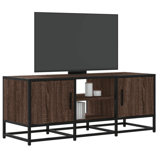 Móvel TV - Modulo de TV - Armário de TV 100x35x41cm derivados madeirametal carvalho castanho