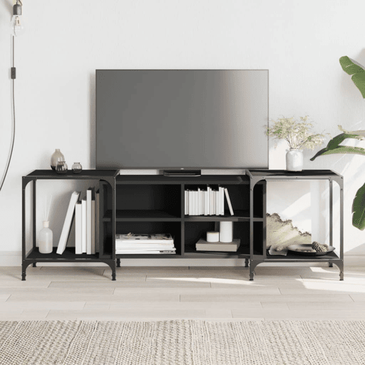 Móvel para TV - Móvel de TV - Armário de TV 153x37x50 cm derivados de madeira preto