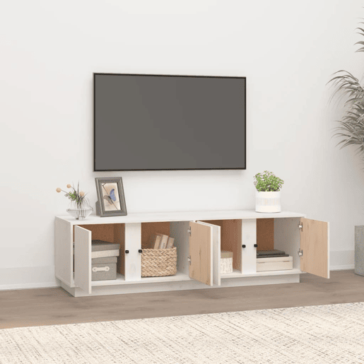 Móvel de TV - Modulo de TV - Armário de TV 140x40x40 cm madeira de pinho maciça branco