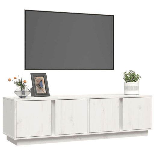Móvel de TV - Modulo de TV - Armário de TV 140x40x40 cm madeira de pinho maciça branco