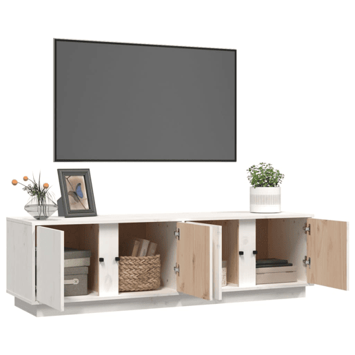 Móvel de TV - Modulo de TV - Armário de TV 140x40x40 cm madeira de pinho maciça branco