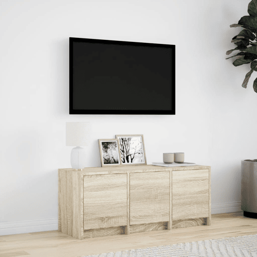Móvel de TV - Modulo de TV - Armário de TV com luzes LED derivados de madeira carvalho sonoma