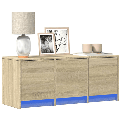 Móvel de TV - Modulo de TV - Armário de TV com luzes LED derivados de madeira carvalho sonoma
