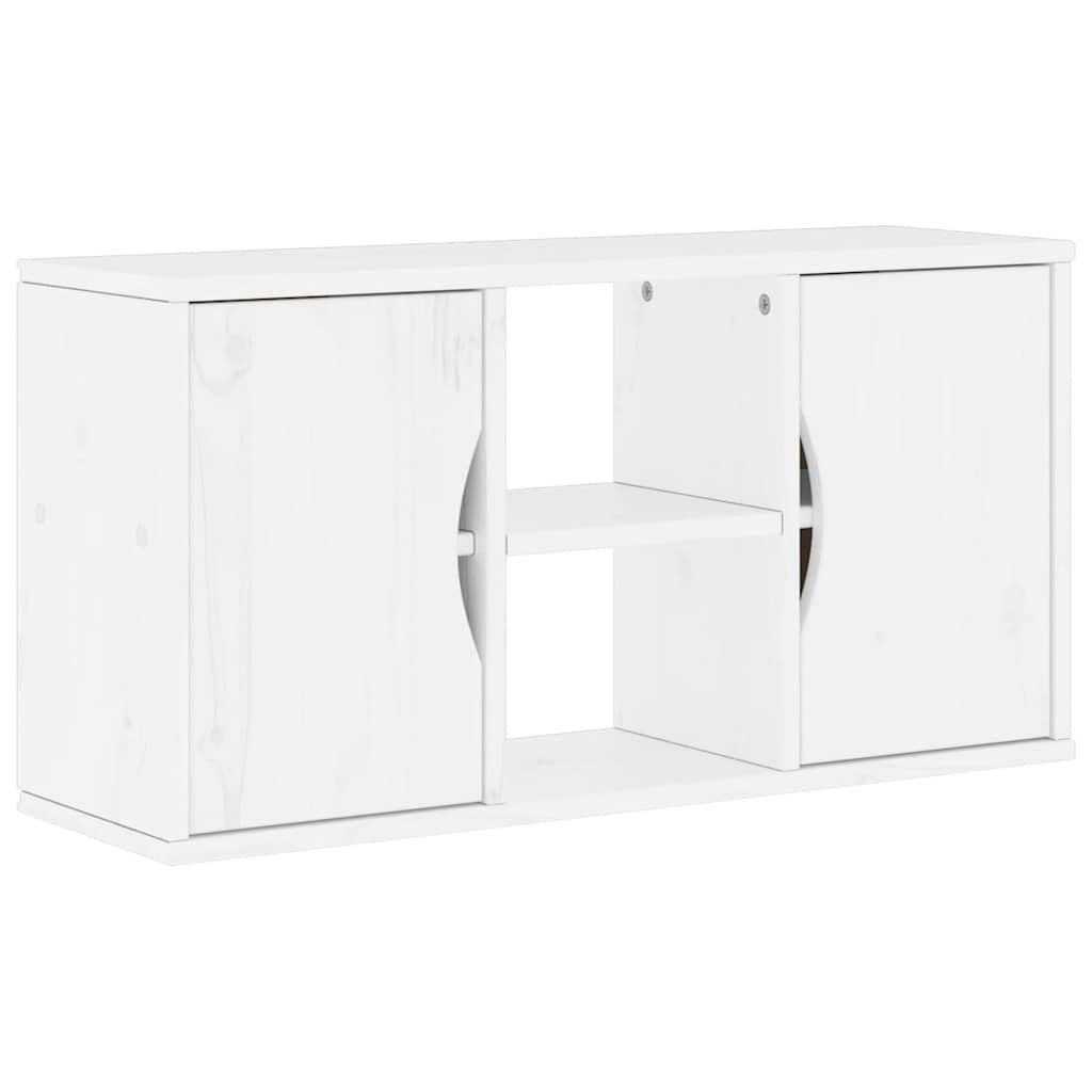 Mueble tv - mesa de tv madera maciza de pino blanco 79x24x40 cm