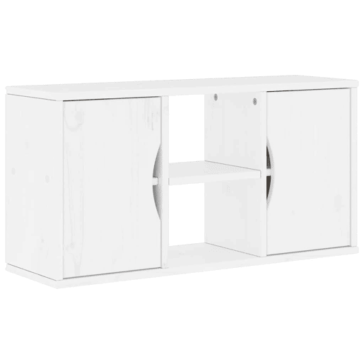 Armário para TV - Móvel TV 79x24x40 cm Madeira maciça de pinho Branco