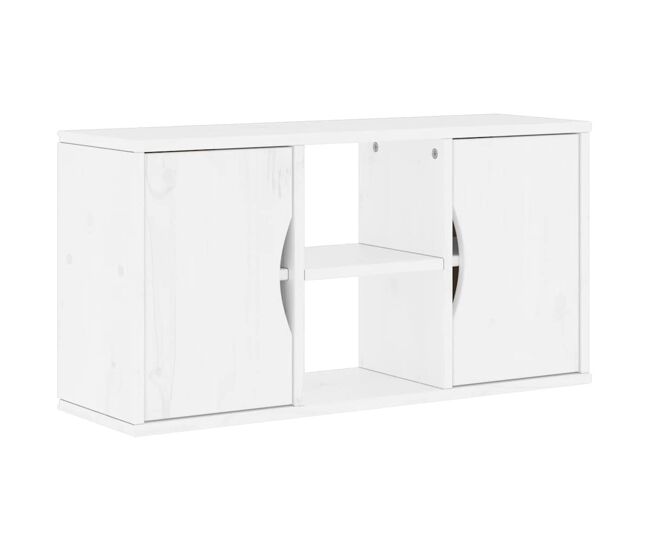 Mueble tv - mesa de tv madera maciza de pino blanco 79x24x40 cm