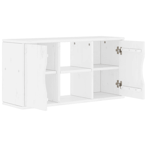 Armário para TV - Móvel TV 79x24x40 cm Madeira maciça de pinho Branco
