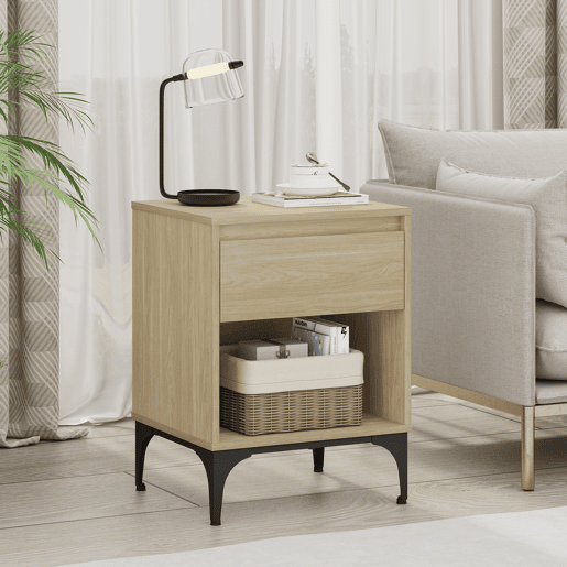 Mesa de apoio Kistiandi 62x46x40 cm aspeto carvalho, leve en.casa
