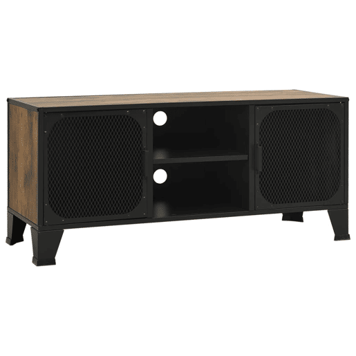 Móvel de TV - Modulo de TV - Armário de TV 105x36x47 cm metal e MDF castanho rústico