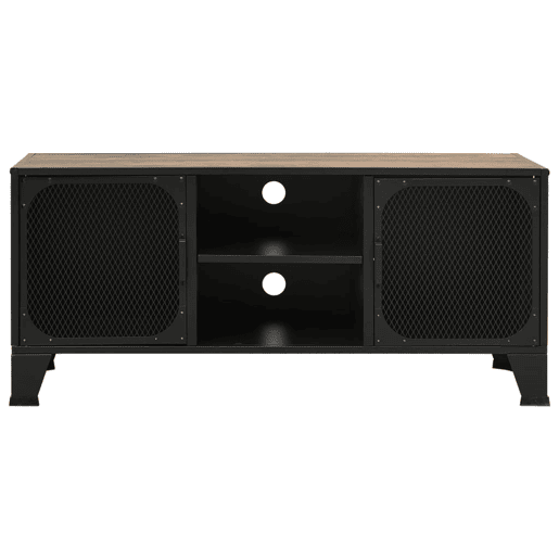 Móvel de TV - Modulo de TV - Armário de TV 105x36x47 cm metal e MDF castanho rústico