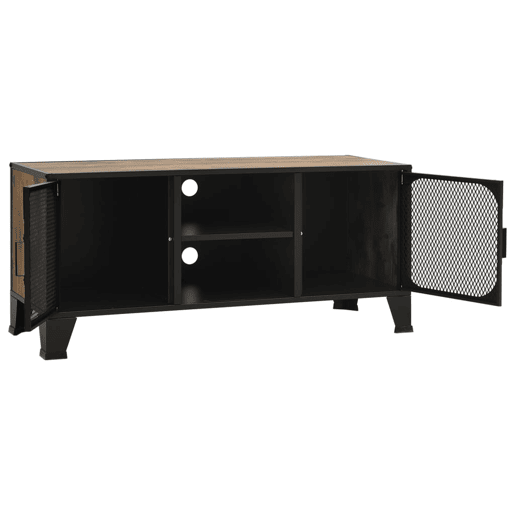 Móvel de TV - Modulo de TV - Armário de TV 105x36x47 cm metal e MDF castanho rústico