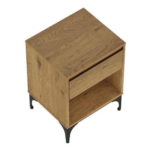 Mesa de apoio Kistiandi 62x46x40 cm aspeto carvalho, escuro en.casa