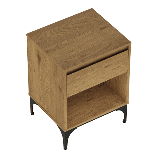 Mesa de apoio Kistiandi 62x46x40 cm aspeto carvalho, escuro en.casa