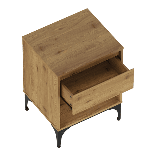 Mesa de apoio Kistiandi 62x46x40 cm aspeto carvalho, escuro en.casa