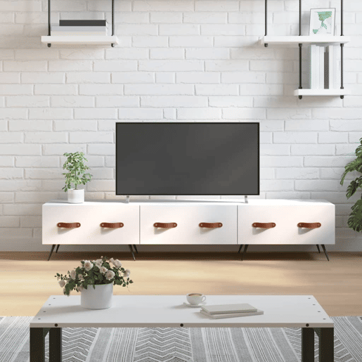 Móvel de TV - Modulo de TV - Armário de TV 150x36x30 cm derivados de madeira branco