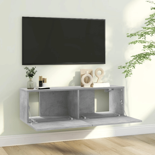 Móvel de TV - Modulo de TV - Armário de TV 100x30x30 cm derivados de madeira cinzento cimento