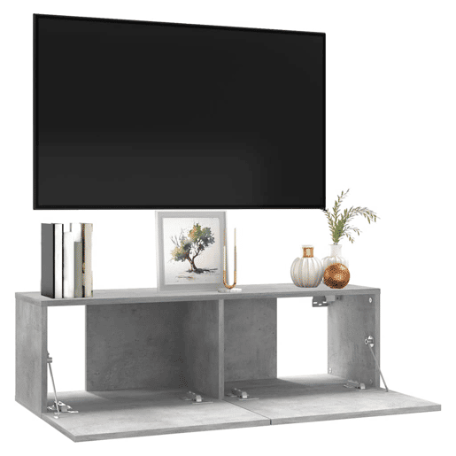 Móvel de TV - Modulo de TV - Armário de TV 100x30x30 cm derivados de madeira cinzento cimento