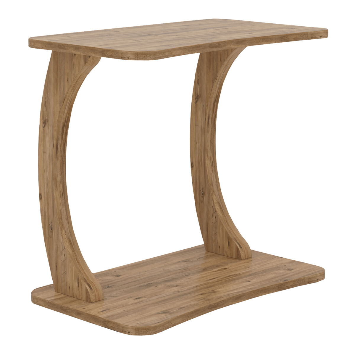 Mesa auxiliar stattela con 4 ruedas 59x35x56 cm - efecto madera [en.casa]