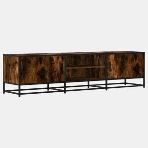 Móvel p TV, Armário de TV 160x35x41cm derivados madeirametal carvalho fumado