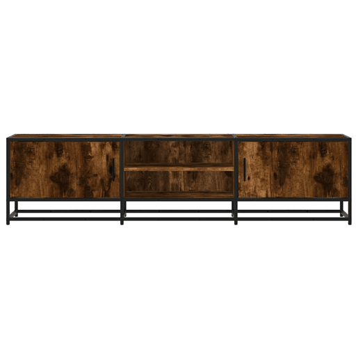 Móvel p TV, Armário de TV 160x35x41cm derivados madeirametal carvalho fumado