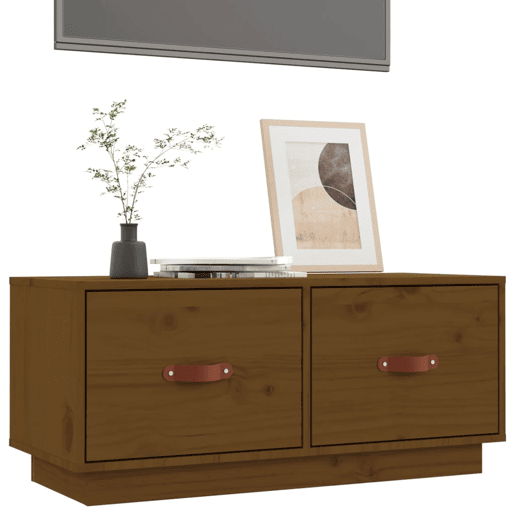 Móvel de TV - Modulo de TV - Armário de TV 80x34x35 cm madeira de pinho maciça castanho mel