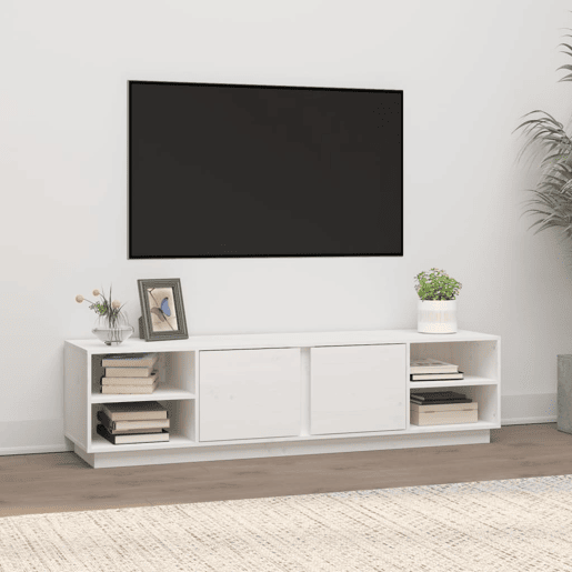 Móvel de TV - Modulo de TV - Armário de TV 156x40x40 cm madeira de pinho maciça branco