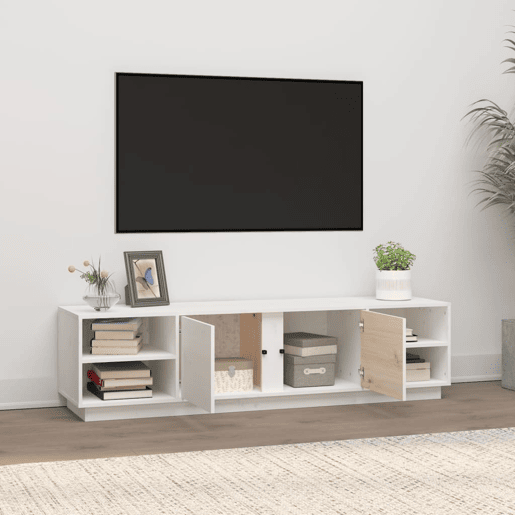 Móvel de TV - Modulo de TV - Armário de TV 156x40x40 cm madeira de pinho maciça branco
