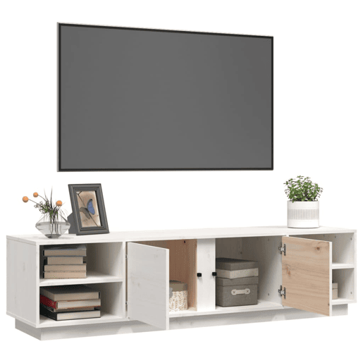 Móvel de TV - Modulo de TV - Armário de TV 156x40x40 cm madeira de pinho maciça branco