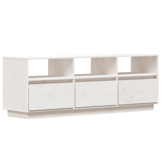 Móvel de TV - Modulo de TV - Armário de TV 140x37x50 cm madeira de pinho maciça branco