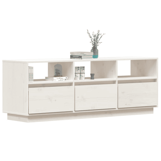 Móvel de TV - Modulo de TV - Armário de TV 140x37x50 cm madeira de pinho maciça branco
