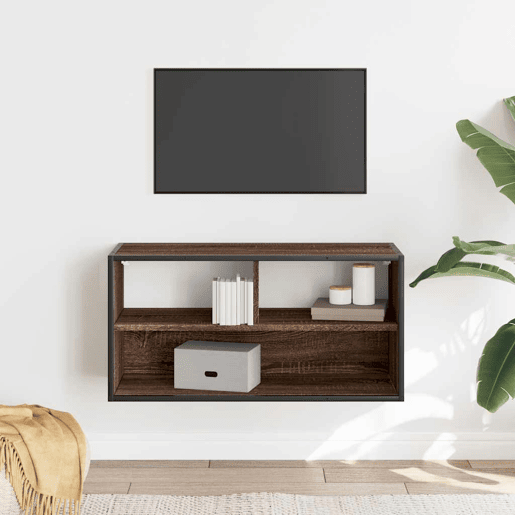 Móvel p TV, Armário de TV 80x31x39,5cm deriv. madeirametal carvalho castanho