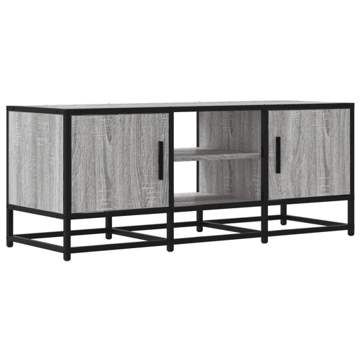 Móvel p TV, Armário de TV 100x35x41cm derivados madeirametal cinzento sonoma