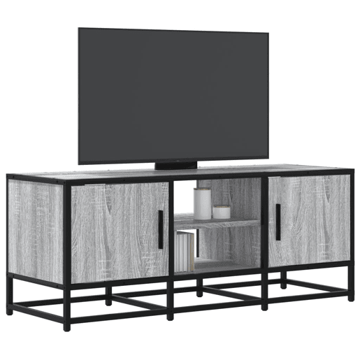 Móvel p TV, Armário de TV 100x35x41cm derivados madeirametal cinzento sonoma
