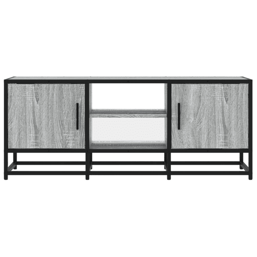 Móvel p TV, Armário de TV 100x35x41cm derivados madeirametal cinzento sonoma