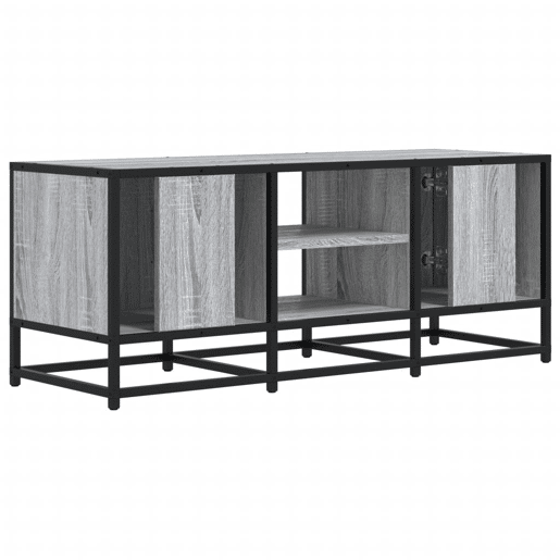 Móvel p TV, Armário de TV 100x35x41cm derivados madeirametal cinzento sonoma