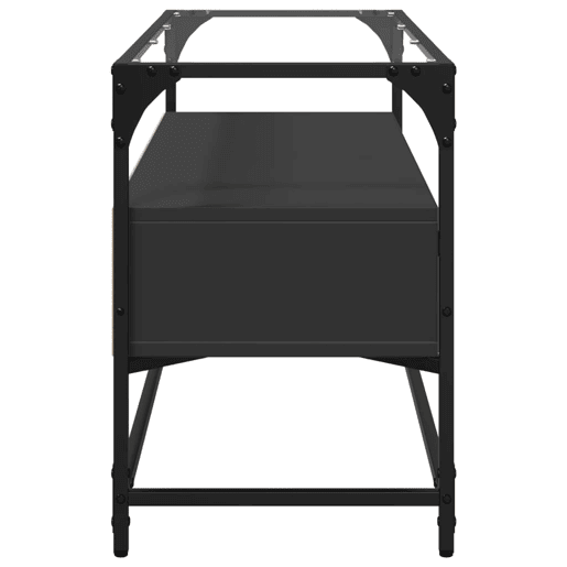 Móvel de TV - Modulo de TV - Armário de TV c tampo vidro 98x35x51 cm derivados madeira preto