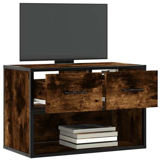 Móvel p TV, Armário de TV 60x31x39,5 cm deriv. madeirametal carvalho fumado Móvel p TV, Armário de TV 60x31x39,5 cm deriv. madeirametal carvalho fumado
