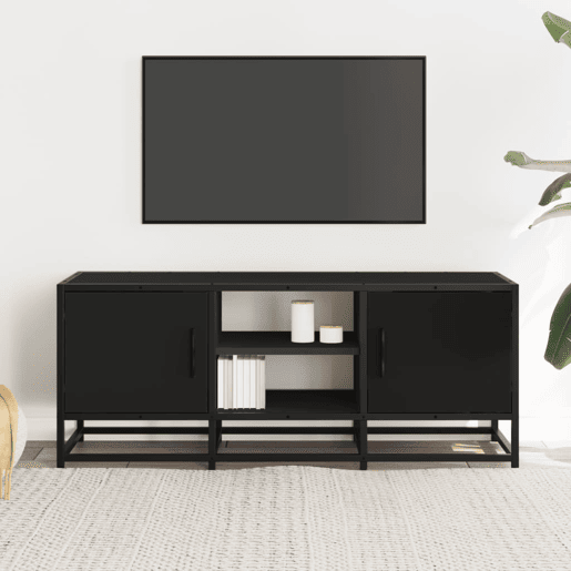 Móvel para TV - Móvel de TV - Armário de TV 100x35x41 cm derivados de madeirametal preto