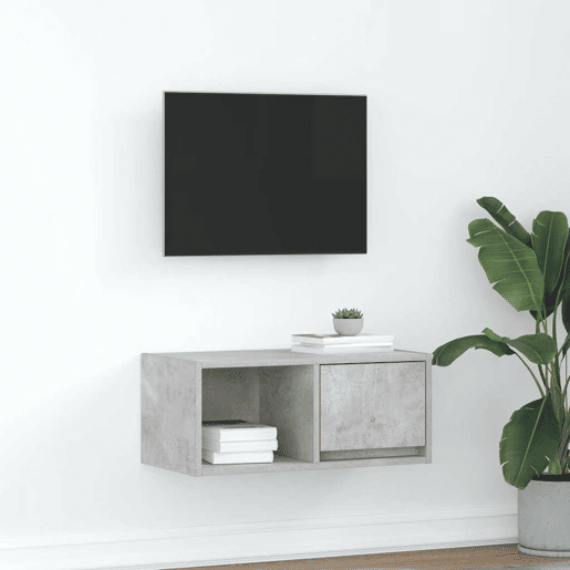 Móvel de TV - Modulo de TV - Armário de TV 60x31x25,5 cm derivados de madeira cinza cimento